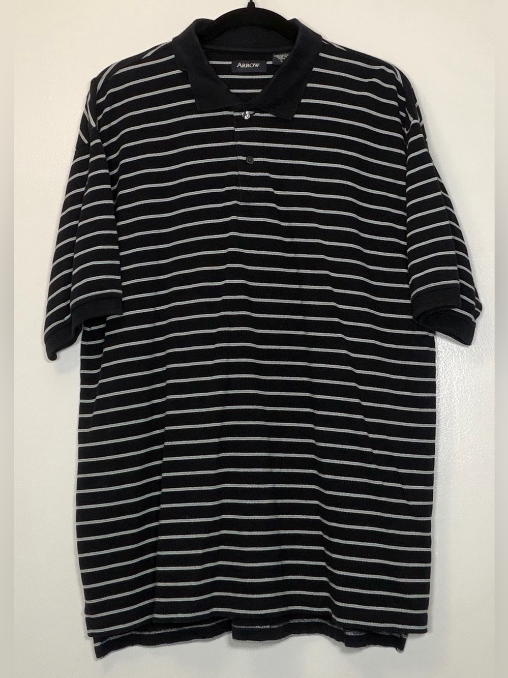 Arrow Navy Polo with Light Blue Stripes